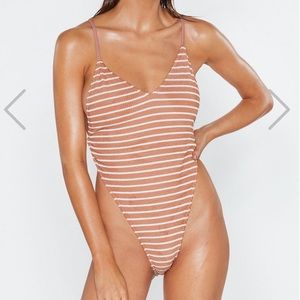 Nasty Gal - Striped Swimsuit